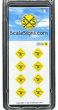 N Scale ScaleSigns.com 2026 Low Ground Clearance Grade Crossing Sign (8) pcs
