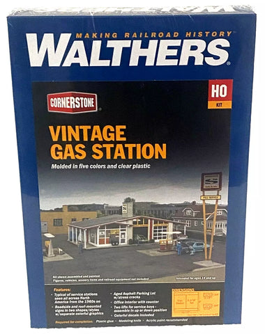 HO Scale Walthers Cornerstone 933-3541 Vintage Gas Station Kit