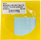 HO Scale Tichy Train 10419 Akron Canton & Youngstown White Roadname Decal Set