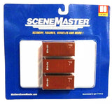 HO Scale Walthers SceneMaster 949-18055 Triton 20' Corrugated Container 3-Pack