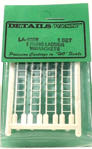 Share HO Scale Details West LA-1006 7-Rung w/Brackets Ladder pkg(4)