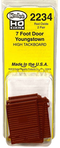 HO Scale Kadee 2234 7' Youngstown Boxcar Doors High Tack Board Red Oxide (2) pr