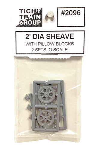 O Scale Tichy Train Group 2096 2' Diameter Sheave w/Pillow Blocks (2) pcs