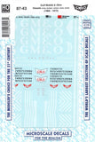 HO Scale Microscale 87-43 Gulf Mobile & Ohio GM&O Hood & Cab Diesels Decal Set