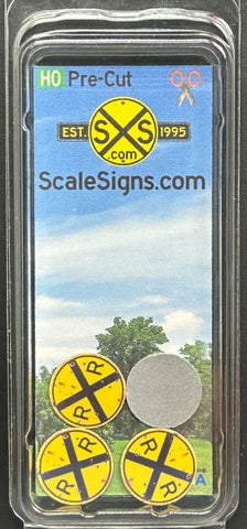 HO Scale ScaleSigns.com 2002P Pre-Cut Light Rust Railroad Crossing Sign (4) pcs