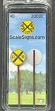 HO Scale ScaleSigns.com 2002c Weathered Railroad Crossing w/Light Rust Sign (2)