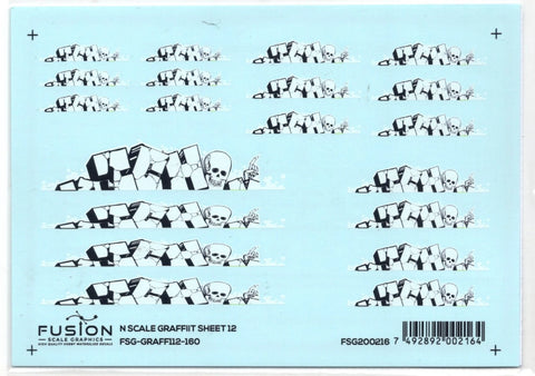 N Scale Fusion Graphics 112-160 ICH Ichabod Graffiti Decal Set #12