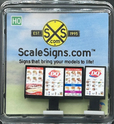 HO Scale ScaleSigns.com 1710c DQ Dairy Queen Drive Thru Menu Sign (2) pcs