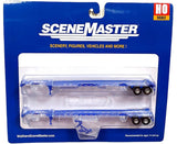 HO Scale Walthers SceneMaster 949-4601 Blue 53' Container Chassis 2-Pack