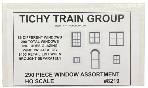 HO Scale Tichy Train Group 8219 Window Assortment w/Glazing