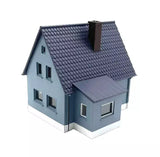 N Scale Rock Island Hobby 43108 Pre-Built Blue w/Black Roof Bungalow House