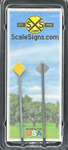 HO Scale ScaleSigns.com 1132c Yellow Railroad Color Coded Signal Sign (2) pcs