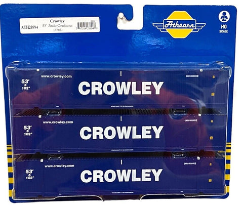 HO Scale Athearn 28994 Crowley 53' Jindo Container Set #1 (3) pcs