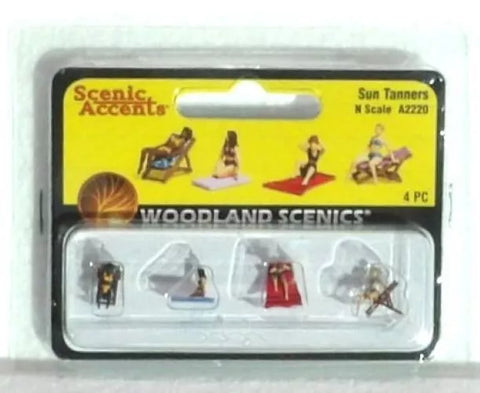 N Scale Woodland Scenics A2220 Sun Tanners Figures (6) pcs