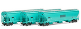 HO Scale Athearn G97153 Interstate Comm INTX Trinity 3-Bay Covered Hopper Set 1
