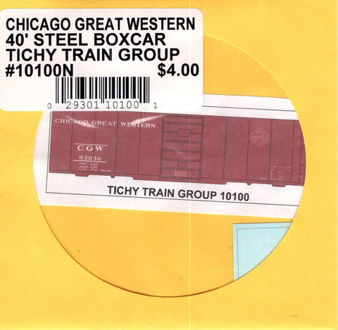 N Scale Tichy Train Group 10100N CGW Chicago Great Western 40' Boxcar Decal