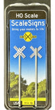 HO Scale ScaleSigns.com 2069c New Railroad Crossbuck (2) pcs