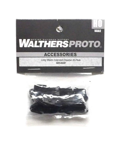HO Scale Walthers Proto 920-6020 Long Shank Extended Drawbar 20-Pack