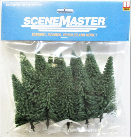 HO Scale Walthers SceneMaster 949-1180 Pine Trees 3-3/8 to 5-1/2" pkg (10)