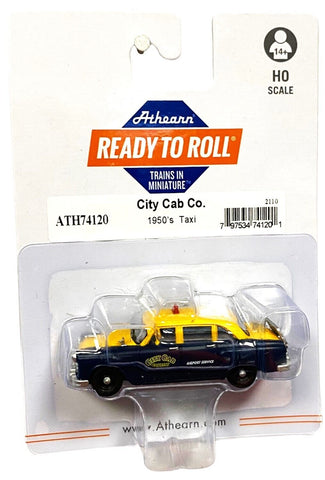 HO Scale Athearn 74120 1950s Taxi City Cab Company Sedan