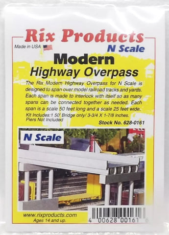 N Scale Rix Products 628-161 50' Deck Only Modern Highway Overpass Kit