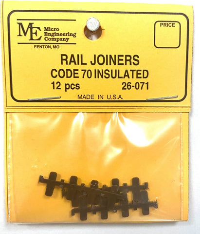 HO/N Scale Micro Engineering 26-071 Code 70 Insulated Rail Joiners pkg (12)