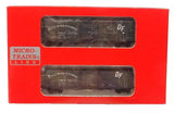 N Micro Trains 98305082 Weathered Gulf, Mobile & Ohio 50' Boxcar w/10' Door (2)