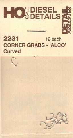 HO Scale Detail Associates 2231 Corner Grabs - 'Alco' Curved 12 Each