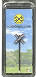 HO Scale ScaleSigns.com 20607-3d White on Black Railroad 3D Crossbuck Sign