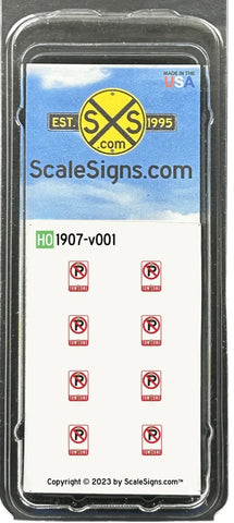 HO Scale ScaleSigns.com 1907v1 No Parking Tow Away Zone Sign (8) pcs