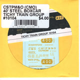 HO Scale Tichy Train 10104 CSTPM&O (CMO) 40' Steel Boxcar Decal Set