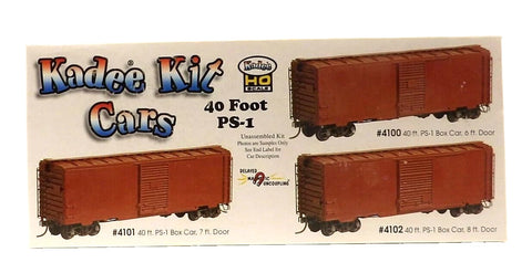 HO Scale Kadee 4101 Undecorated 40' PS-1 Boxcar w/7' Door & Roofwalk Kit