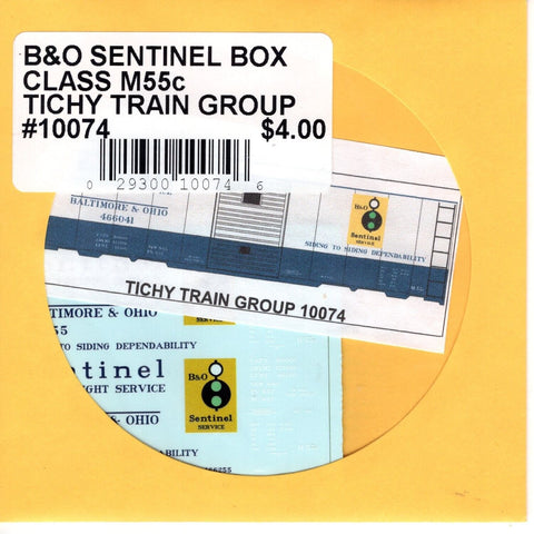 HO Scale Tichy Train 10074 B&O Sentinel Box Class M55C Decal Set