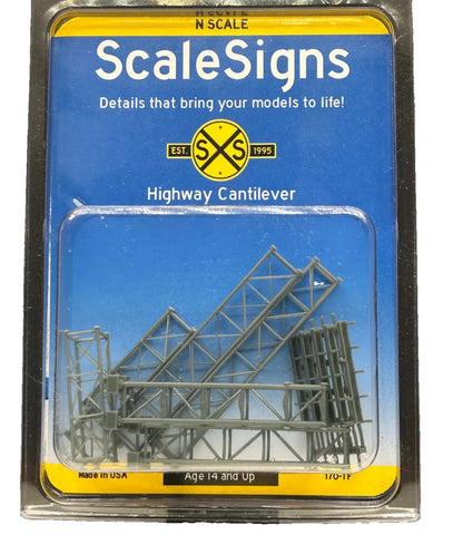 N Scale ScaleSigns.com 26004 Overhead Highway Cantilever Sign Post