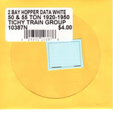 N Scale Tichy Train 10387N 2 Bay Hopper Data White 50&55 Ton 1920-1950 Decal Set