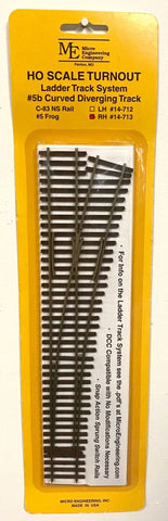 HO Scale Micro Engineering 14-713 Code 83 #5b Right Hand Ladder Curved Diverging Track System Turnout
