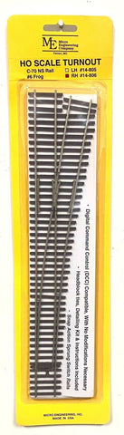 HO Scale Micro Engineering 14-806 Code 70 Right Hand #6 Turnout