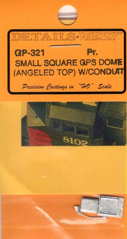 HO Scale Details West FP-321 Pr. Small Square GPS Dome (Angled Top) w/ Conduit