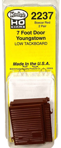 HO Scale Kadee 2237 7' Youngstown Boxcar Red Doors Low Tack Board (2) pr