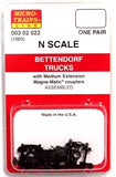 N Scale Micro Trains 302022 Bettendorf Trucks w/Assemble Medium Couplers (1)Pair
