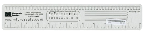 HO Scale Microscale 31 Clear (See-Through) HO Scale Ruler