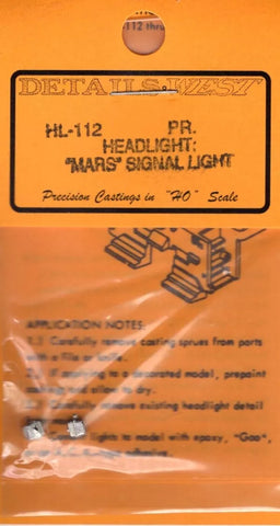 HO Scale Details West HL-112 PR. Headlight "Mars" Signal Light