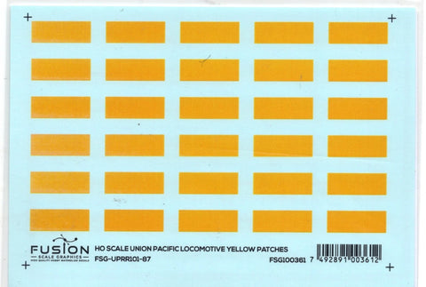 HO Scale Fusion Graphics UPRR101-87 Union Pacific Yellow Loco Patch Decal Set
