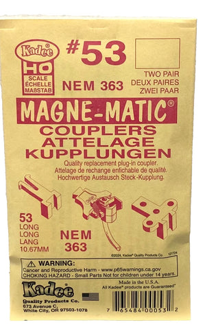 HO Scale Kadee #53 NEM 363 European-Style Couplers Long (2pr)