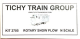 N Scale Tichy Train Group 2705 Rotary Snow Plow Kit