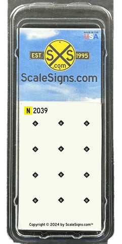 N Scale ScaleSigns.com 2039 W Train Whistle Sign Black Background (12) pcs