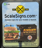 HO Scale ScaleSigns.com 160003 Burger King "Angry Whopper" #3 Billboard Sign