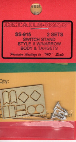HO Scale Details West SS-915 Switch Stand Style II w/Narrow Body & Targets