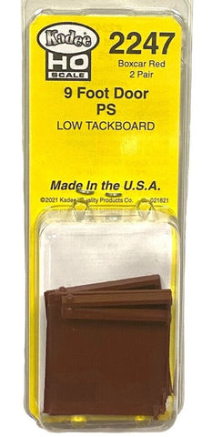 HO Scale Kadee 2247 9' Pullman Standard Boxcar Red Doors Low Tack Board (2) pr