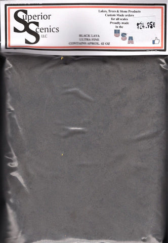 N Scale Superior Scenics Black Lava Ultra Fine Ballast 42 oz Bag